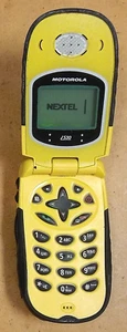 Motorola i series i530 - Yellow & Black ( Nextel ) Cellular iDEN PTT Flip Phone - Picture 1 of 6
