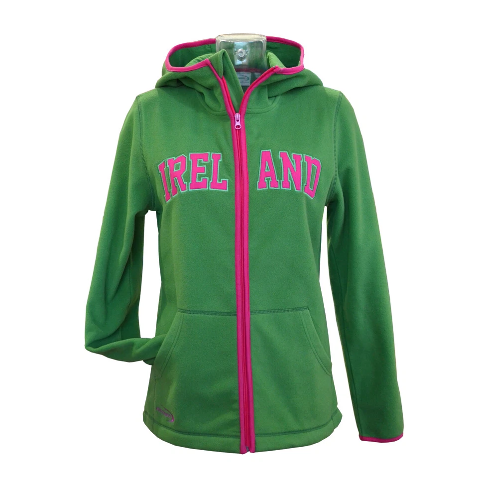 Camisa Mujer Irlanda Polar Cremallera Con Capucha Salvia y Rosa Sudadera con Capucha Bolsillos Delanteros Foto 1 de 1
