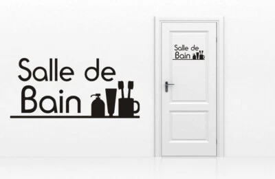  1 Sticker Porte de Salle De Bain - 10 couleurs au choix - Photo 1/2