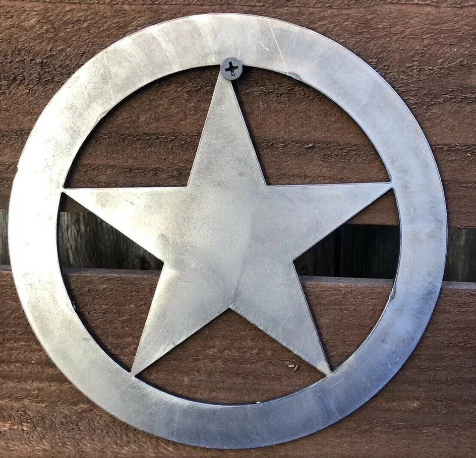 Estrella de metal en círculo decoración de pared occidental 14 g de grosor 6 pulgadas Foto 1 de 1