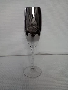 Kiss-Kiss Rare Wedding Chaple Etched Chrome Wine Glass*BRAND NEW* - Picture 1 of 7