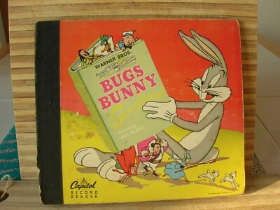 1949 Warner Bros. BUGS BUNNY in Storyland ~ книга и 2 пластинки 45 об/мин Capitol Records - Изображение 1 из 4