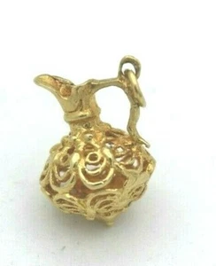 14k Yellow Gold Vintage Flask Charm /Pendant (BTS323) - Picture 1 of 2