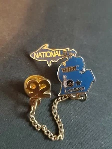 1992 WIBC Women's Nationals Lansing Michigan Bowling Lapel Enamel Pin H - Picture 1 of 2