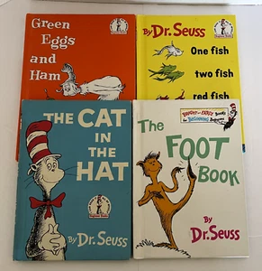 Dr. Seuss Green Eggs One Fish Cat in the Hat Foot Book - Lot of 4 Books - Picture 1 of 1