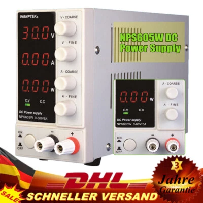 300W 0-60V 5A Labornetzgerät Labornetzteil Trafo Regelbar Netzgerät Power Supply - Bild 1 von 4