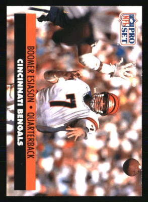 Boomer Esiason 1991 Pro Set FACT Mobil #111 FOOTBALL Card - Image 1 of 2