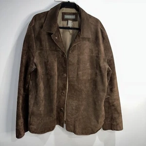 BANANA REPUBLIC VINTAGE HEAVY DUTY SUEDE LEATHER JACKET / COAT MEN SZ XL - Picture 1 of 17