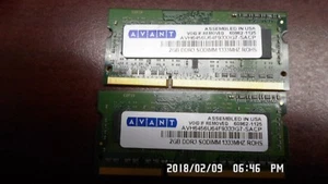 LOT OF 2 2GB SODIMM PC3-10600 1333MHz Module for Intel D525MW A93082-301 M/B - Picture 1 of 9