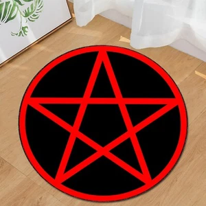 Pentagram Rug, Occult Decor, Witchy Floor Mat, Gothic Room Carpet - Picture 1 of 10