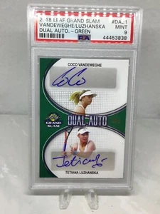 2018 Leaf Grand Slam Dual Auto Green #DA21 4/5 Vandeweghe/Luzhanska PSA 9 - Picture 1 of 3