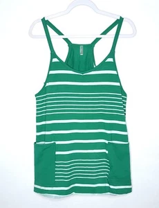 FP Free People Hot Shot Mini Dress Romper Stripe Green NWOT Women's Size Medium - Picture 1 of 8
