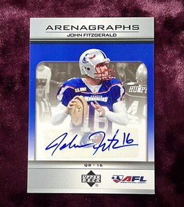 John Fitzgerald 2006 Upper Arenagraphs Auto RC MINT Tulsa AFL Rookie Jersey JFK