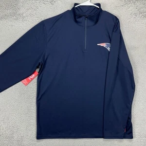 New England Patriots NFL Pullover Shirt Mens 2XL Navy Quarter Zip Ultra GAME NEW - Picture 1 of 9