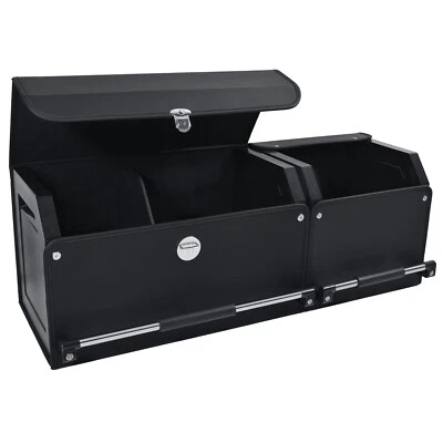 Car Trunk Organizer 2 in 1 Leather Car Storage Box with Lid and Sturdy Handle - Image 1 of 4