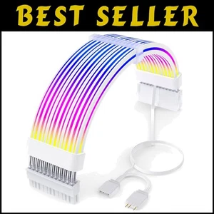 Integrated RGB Lighting 24-Pin Extension Cable for Efficient Cable Management - Picture 1 of 11