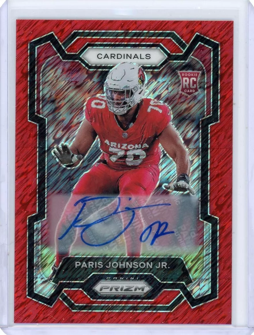 2023 Panini Prizm FOTL Red Shimmer Rookie Auto #304 Paris Johnson Jr #14/35