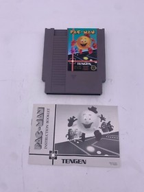 Pac-Man (Tengen, Nintendo Entertainment System, NES)  Gray Cart With Manual
