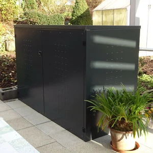 Fahrradbox- Gartenbox mit Pultdach / Aluminium RAL 7016 Anthrazit - Bild 1 von 9