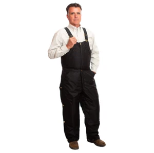 Baberos de trabajo Wyoming Traders para hombre resistentes al agua negros Oxford con aislamiento de doble rodilla - Imagen 1 de 9