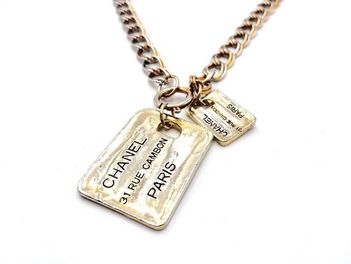 CHANEL Chanel Collana Placca Oro Cambon Vintage 2 Piatti