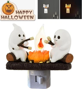 Ghost Campfire Flicker Flame Nightlight Faux Night Light Plug Indoor Decorations - Picture 1 of 10