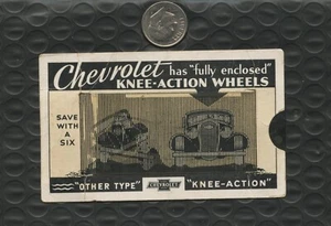 VINTAGE CHEVROLET MOVING ACTION CARD - KNEE ACTION WHEELS - CHECK OUT OTHER ITEM - Picture 1 of 2