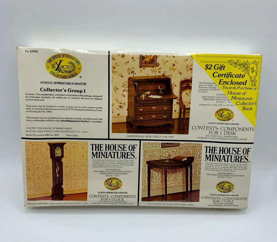 The House of Miniatures Collectors Group 1 Mesa, relógio, mesa Novo em caixa lacrada - Imagem 1 de 1
