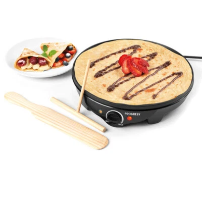Electric Crepe Maker Progress Non Stick Quick Compact Pancake with Spreader - Image 1 of 4