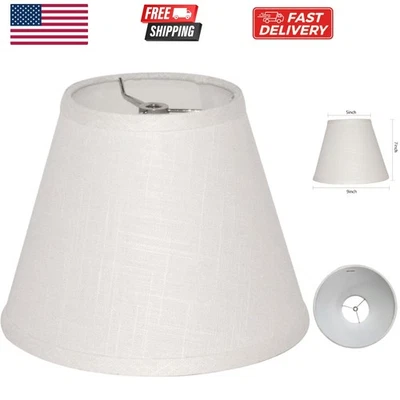 Pantalla de lámpara pequeña blanca barril para repuesto de lámparas de mesa, 5x9x7 pulgadas, tela... Foto 1 de 4