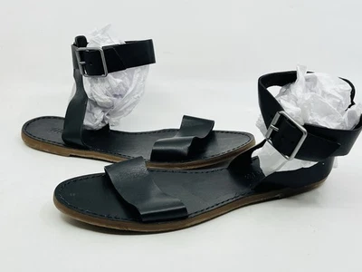 Sandalias de cuero Madewell The Boardwalk negras con correa al tobillo para mujer talla 7 Foto 1 de 4