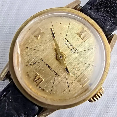 Vintage Ingersoll Ladies Watch 17J Gold Plated Swiss Manual Wind Spares/Repair - image 1 of 4