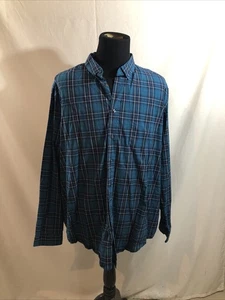 George Teal & Blue Plaid Long Sleeve Button Up - Men’s 3XLT, Chest 29.5” - Picture 1 of 4