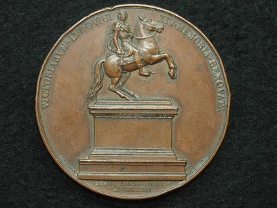 MEDAILLE CUIVRE 51mm BOSIO - GAYRARD RENOVATION STATUE EQUESTRE de LOUIS XIV - Photo 1/4