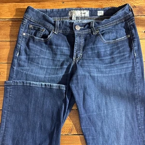 BKE Jeans Donna 31x33 Blu Scuro Denim Wendi Bootcut Country Cowgirl Elasticizzato - Foto 1 di 10
