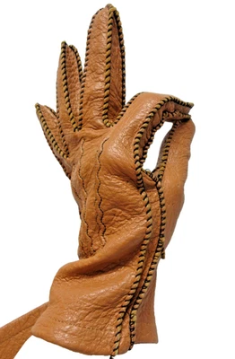 Vtg NOS Mens GATES SWAGGER SIZE GLOVES CADET Real Pigskin 9 Brown - Image 1 of 4