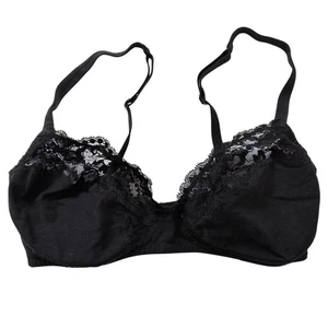 La Perla Bra Size 34D Black Push-Up Without Padding Lace Trim Sey Lingerie Glam - Picture 1 of 8