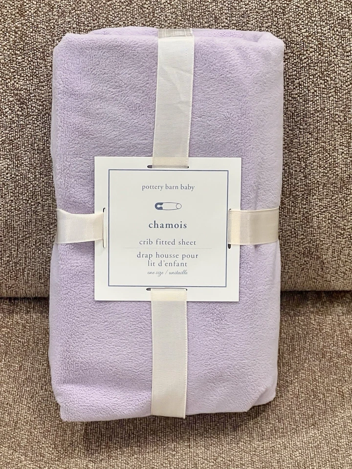 NUEVA Sábana Ajustable Pottery Barn Niños Gamuza Cuna, Lavanda, ¡Rara! Foto 1 de 1