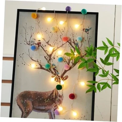 Fairy Cotton Ball String Lights, 10ft 20 LED USB & Battery Powered, Multicolor - Image 1 of 4