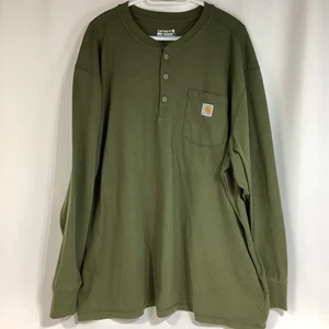 Camicia da lavoro Carhartt verde oliva 4XL LS Waffle Henley tipo termico - Foto 1 di 4