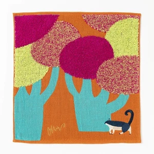 Kusunoki Monori Morita MiW Gauze Pile Handkerchief Cat Orange Japan New f/s - Bild 1 von 5