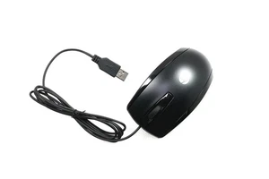 HP MSU0923 Black Wired 2 Button 5V 100MA USB Optical Mouse 588484-001 - Picture 1 of 3