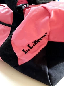 L.L. Große Reisetasche Bean rosa und schwarz Reißverschluss Nylon 22 x 12 x 12 Zoll #OV273 - Bild 1 von 12