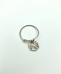 Anillo ajustable de plata de ley 925 - Dije de filigrana Alex y Ani - Imagen 1 de 7