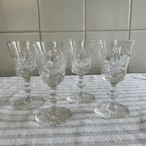 Edinburgh Crystal Star Of Edinburgh Patt Cut Crystal Glass Sherry/ Port Glasses - Picture 1 of 24