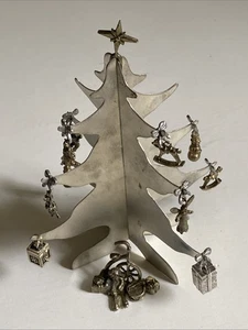 Metzke Zinn Weihnachtsbaum mit Ornamenten 80er Jahre 24 Teile - Bild 1 von 13