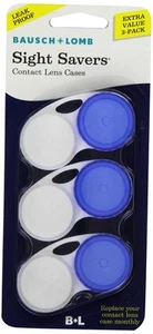 Sight Savers Lens Case by Bausch & Lomb, Compact, Durable, Leak Proof, Pack of 3 - Picture 1 of 4