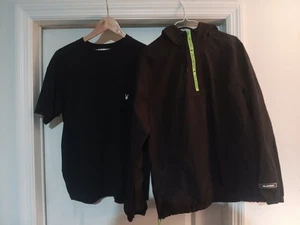 2 Playboy Pacsun Nero Tecnico 1/4 Zip Giacca Antivento (SM) / TShirt (MED) - Foto 1 di 9