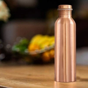 100% Pure Copper Water Bottle for Yoga / Ayurveda Health Benefits 1 L - Picture 1 of 19