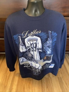 Vintage Dallas Cowboys 90s Nutmeg Mills Sweatshirt Long Sleeve Size Large USA - Picture 1 of 7